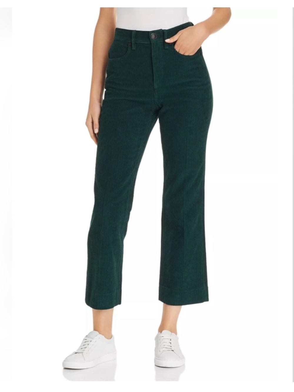 Rag and Bone Dylan Green Corduroy Crop Pants Sz 25
